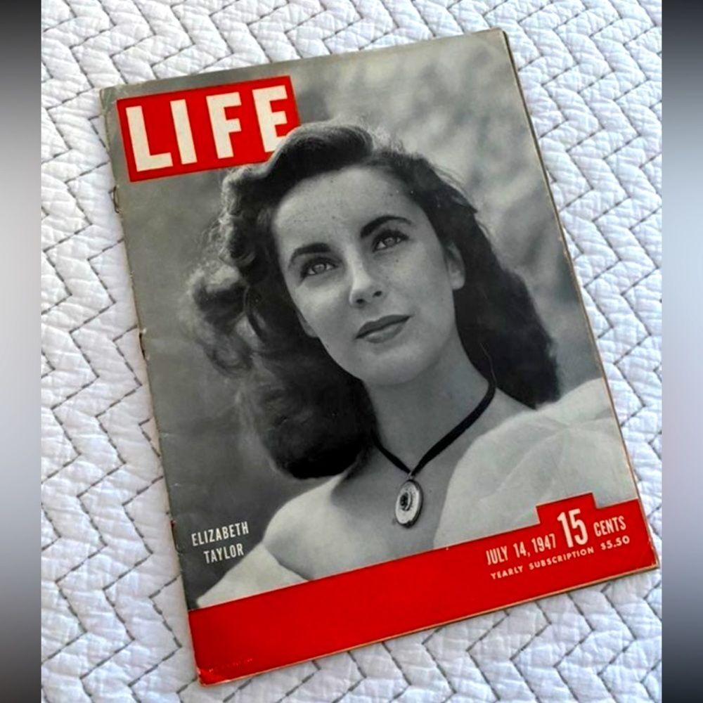 Vintage 1940s Elizabeth Taylor LIFE Magazine July 1947 Mid Century Old Hollywood
